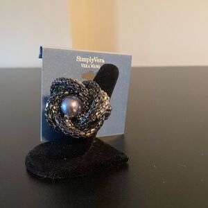 Simply Vera Vera Wang Black and Silver Twisted Ring